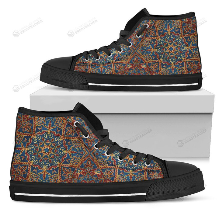 Bohemian Indian Mandala Pattern High Top Shoes