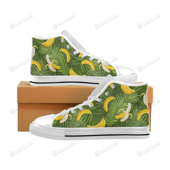 Banana Palm Leaves High Top Canvas Shoes