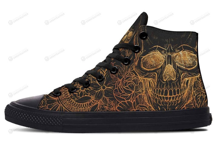 Gold Skull High Top Shoes