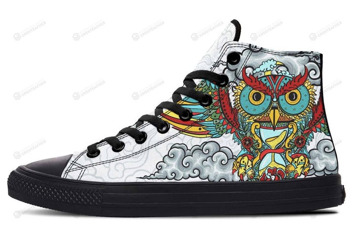 Colorful Japanese Owl High Top Shoes