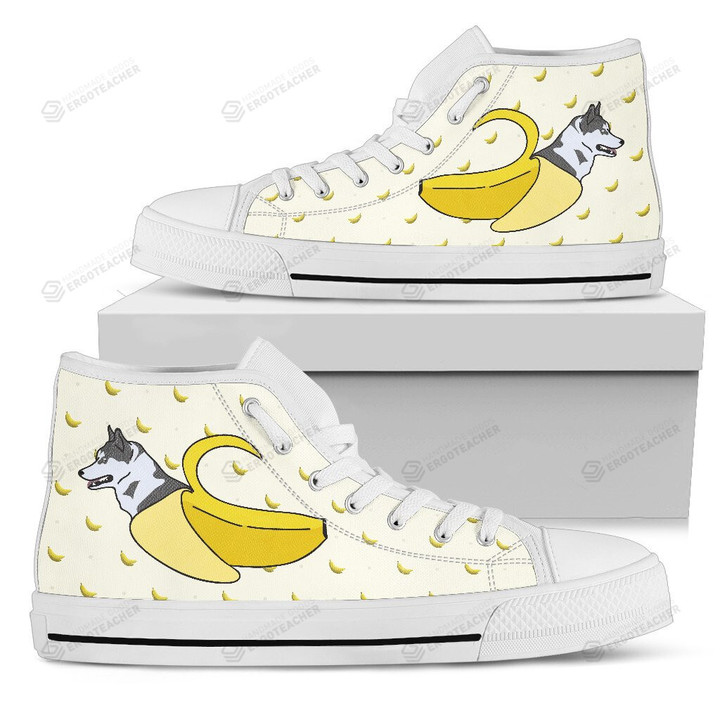 Siberian Husky Inside Banana Funny Gift High Top Shoes