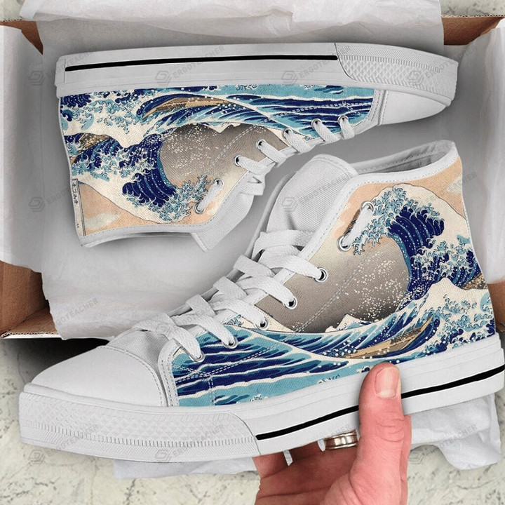 Tsunami Painting High Top Shoes