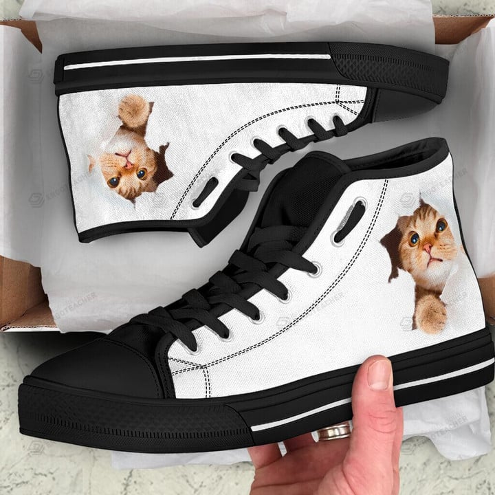 Meow Black High Top Shoes