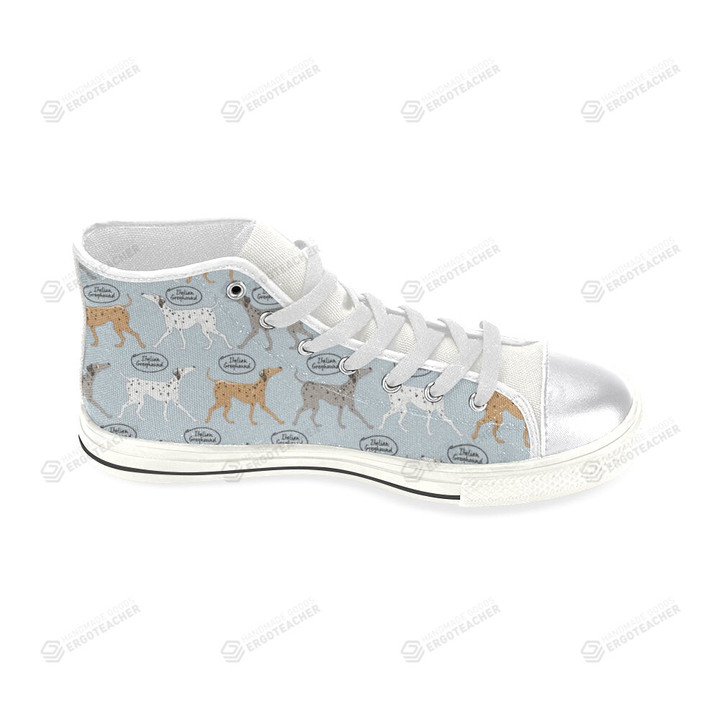 Italian Greyhound Pattern White Classic High Top Canvas Shoes