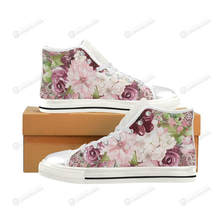 Watercolor Bouquet High Top Shoes