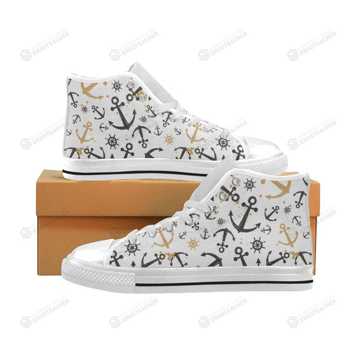 Anchors Rudders High Top Canvas Shoes
