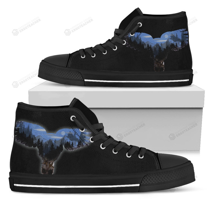 Great Owl Forest Art Design High Top Shoes