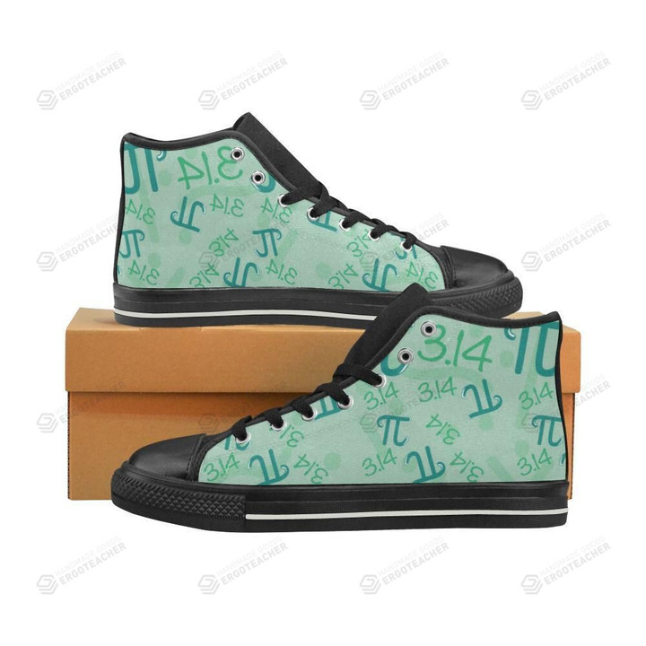Pi Pattern Black Classic High Top Canvas Shoes