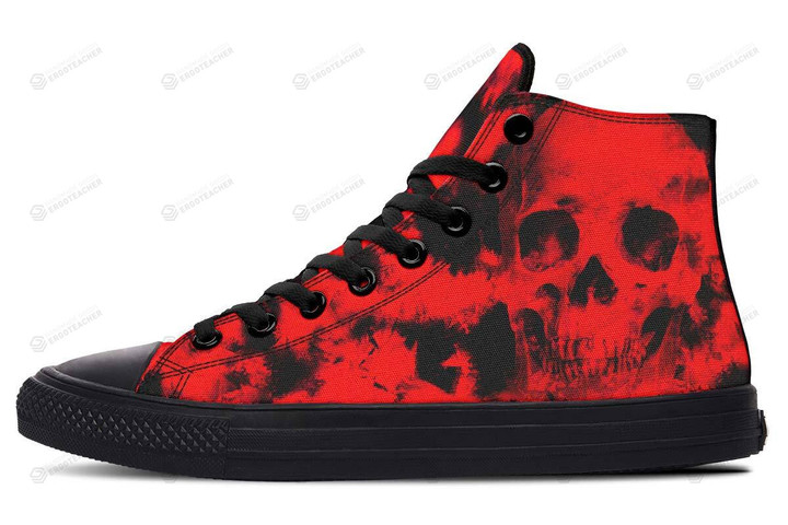 Red Tie Dye Skull High Top Shoes