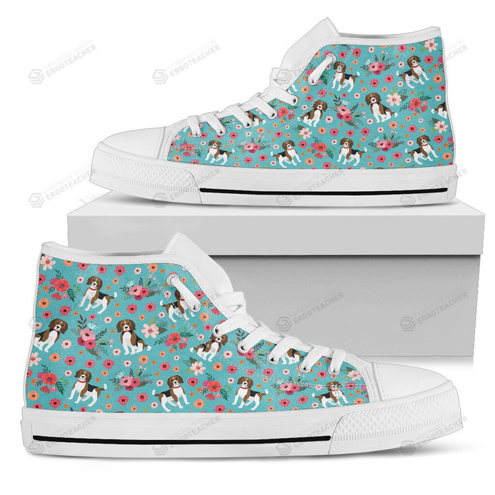 Beagle Flower High Top Shoes