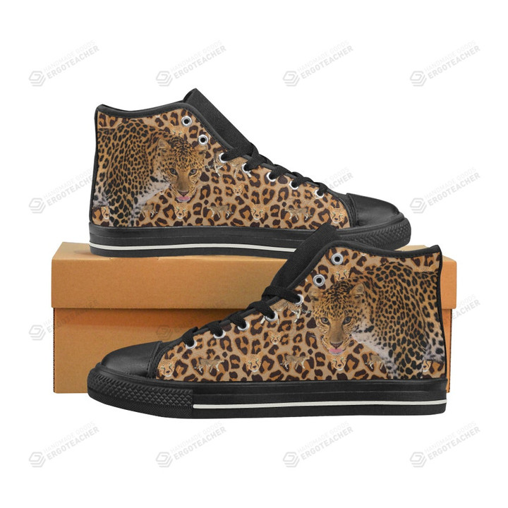 Leopard Black Classic High Top Canvas Shoes