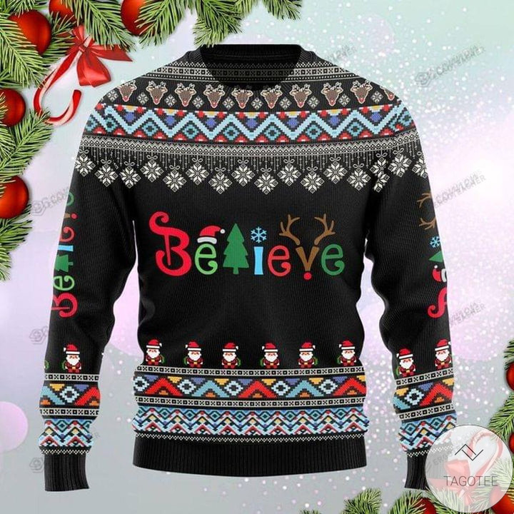 Believe Ugly Christmas Sweater, All Over Print Sweatshirt