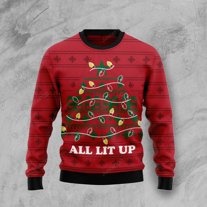 All Lit Up Noel Tree Christmas Ugly Sweater