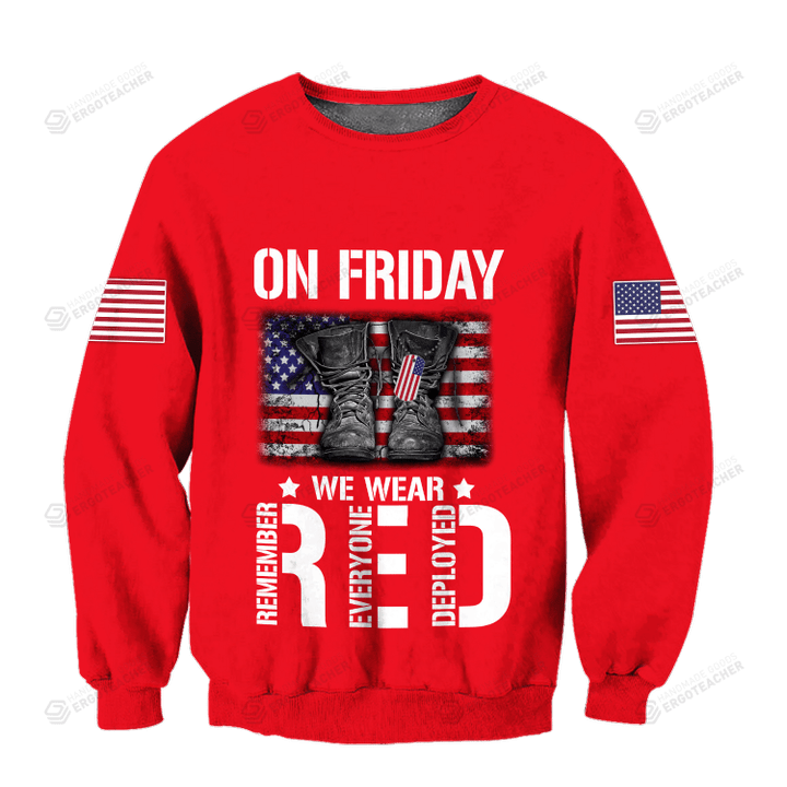 On Friday We Wear Red 3D All Over Printed Ugly Sweater