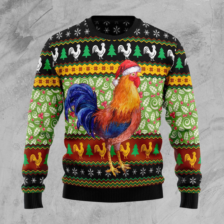 Chicken Cluck Ry Christmas Ugly Christmas Sweater, All Over Print Sweatshirt