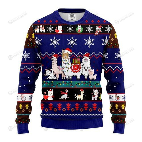 Llama For Unisex Ugly Christmas Sweater, All Over Print Sweatshirt
