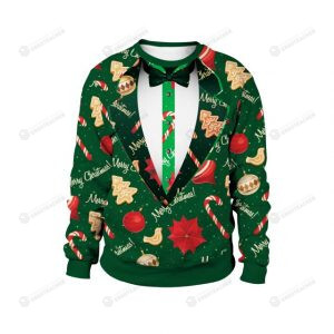 Christmas Vest Pattern Ugly Christmas Sweater, All Over Print Sweatshirt
