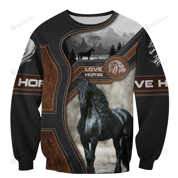 Love Horse Ugly Christmas Sweater, All Over Print Sweatshirt