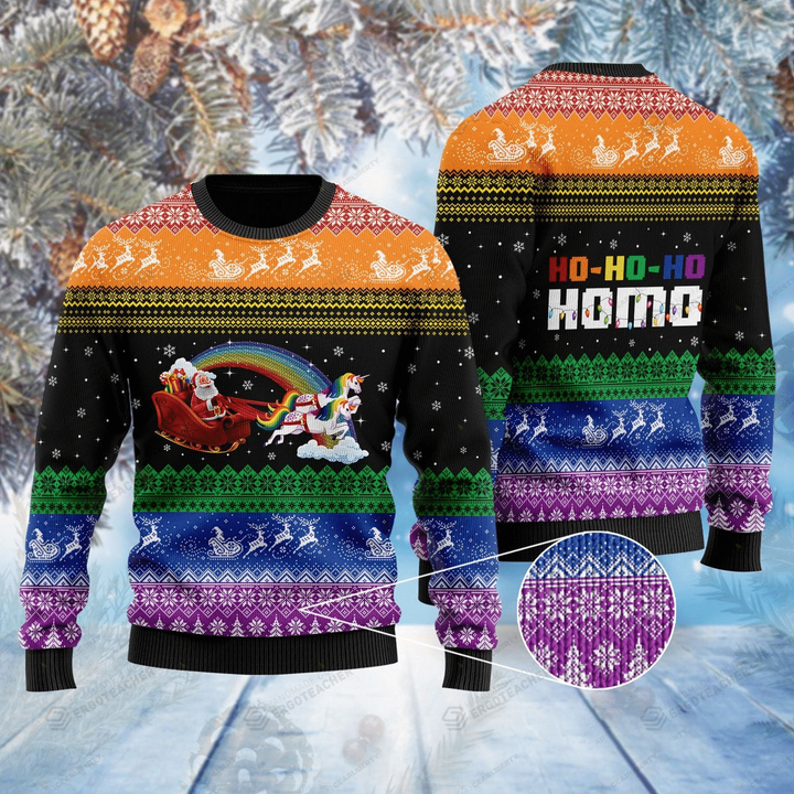 Ho-Ho-Ho Homo Gay Ugly Christmas Sweater 3d