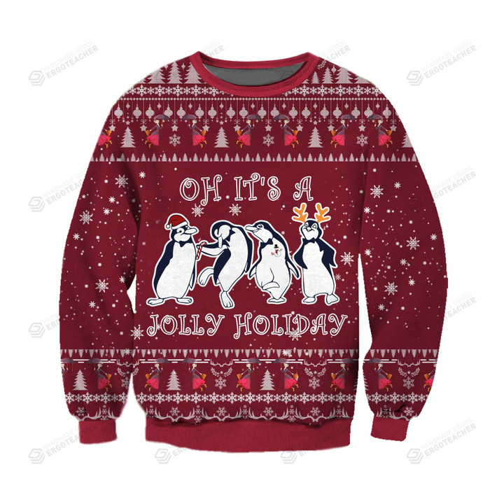 Jolly Holiday Ugly Christmas Sweater, All Over Print Sweatshirt