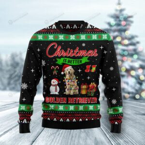 Christmas Is Better With Golden Retriever Ugly Christmas Sweater, All Over Print Sweatshirt