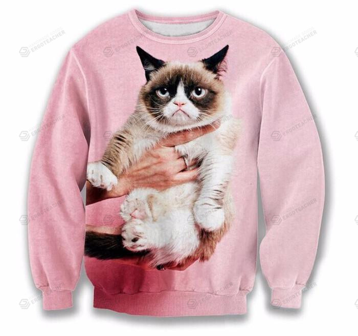 3d Sweatshirts Women’s Grumpy Cat Ugly Christmas Sweater, All Over Print Sweatshirt