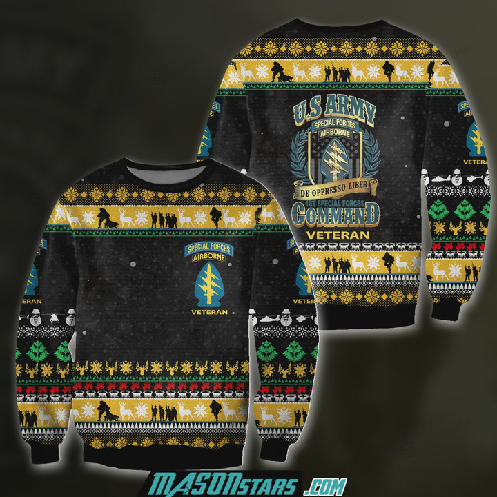 3D All Over Print Airborne Veteran Ugly Sweater