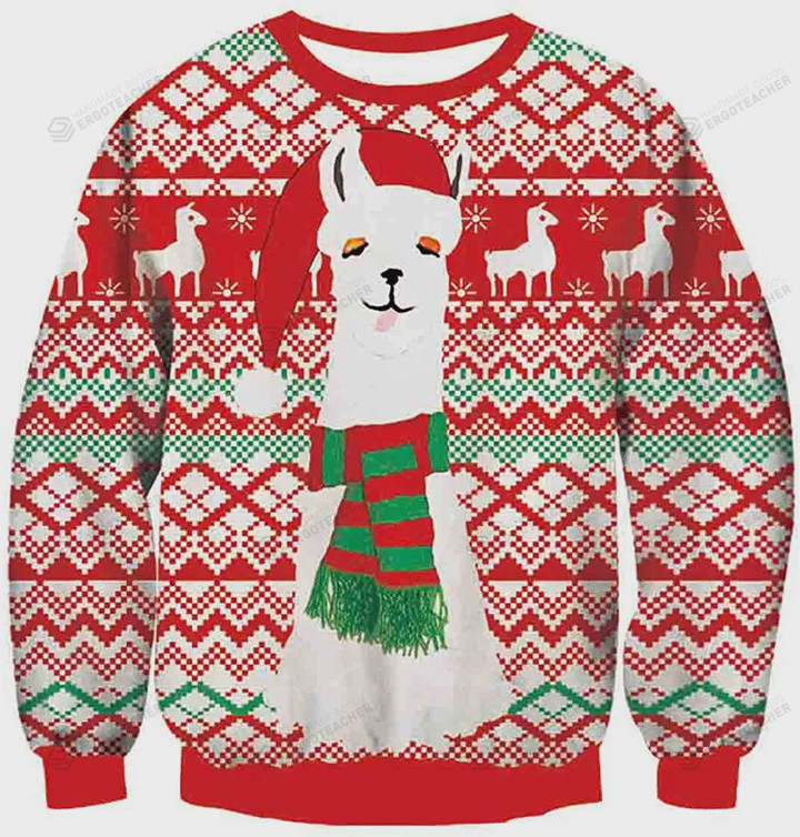 Sheep Ugly Christmas Sweater, All Over Print Sweatshirt