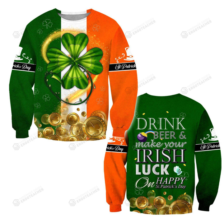 Happy St. Patrick's Day Ugly Christmas Sweater, All Over Print Sweatshirt