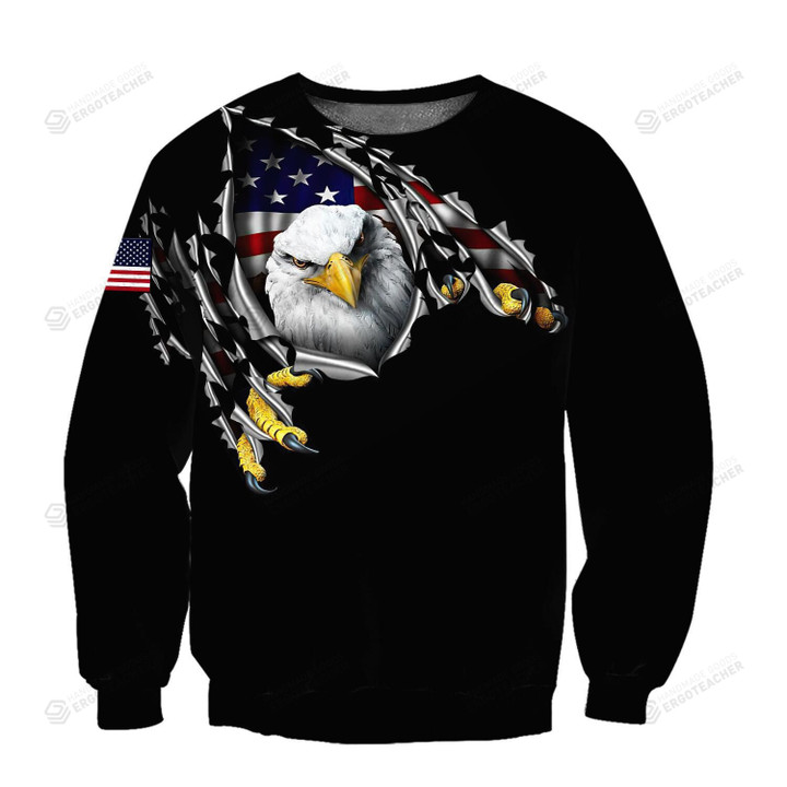 Eagle US Veteran Ugly Christmas Sweater, All Over Print Sweatshirt