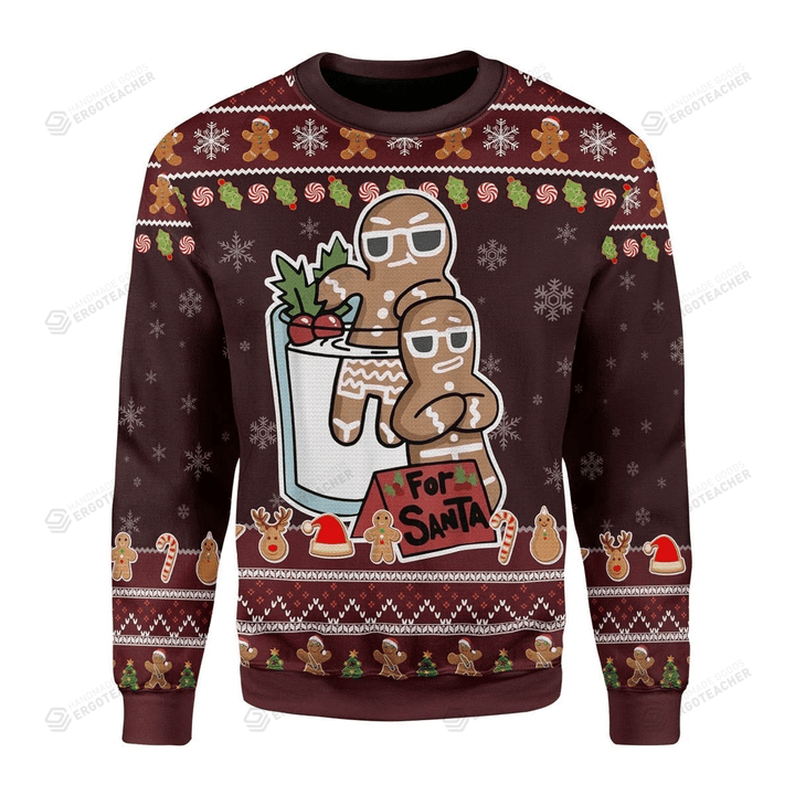 Gingerbread For Santa Ugly Christmas Sweater, All Over Print Sweatshirt