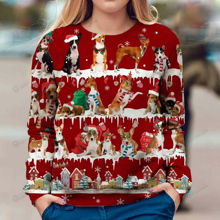 Basenji Snow Christmas Ugly Sweater