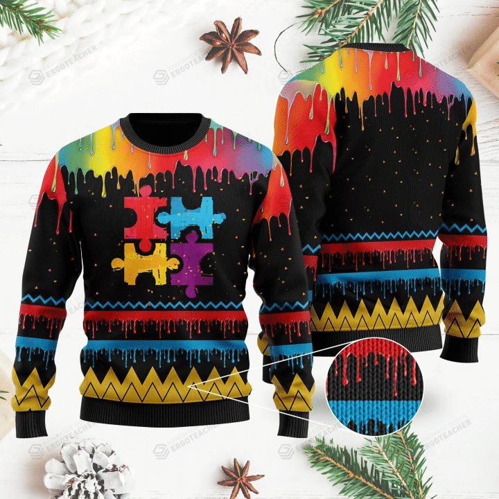 Autism Awareness Ugly Christmas Sweater, All Over Print Sweatshirt