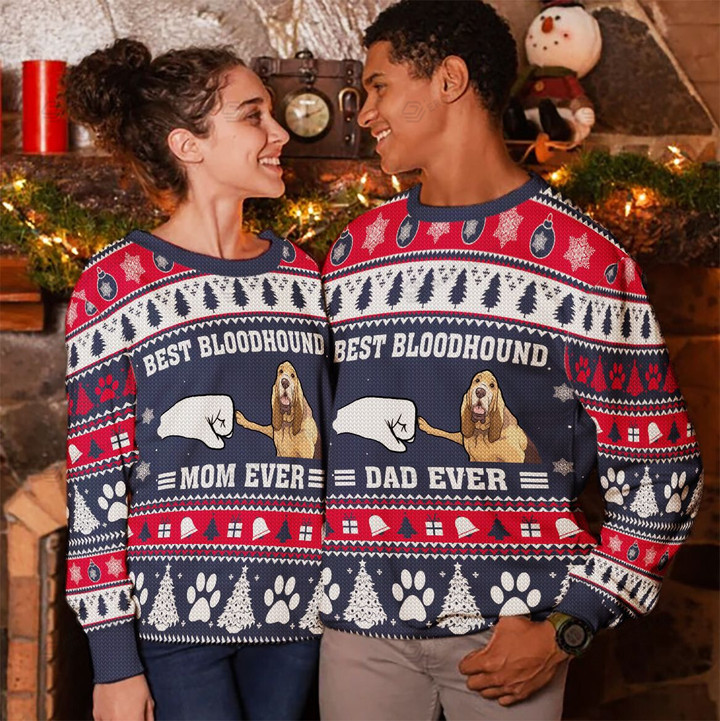Best Bloodhound Ugly Christmas Sweater, All Over Print Sweatshirt