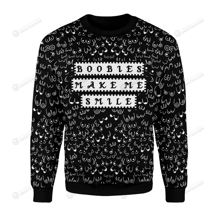 Make Me Smile Ugly Christmas Sweater, All Over Print Sweatshirt