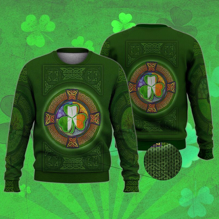 Happy St Patrick's Day Ugly Christmas Sweater, All Over Print Sweatshirt