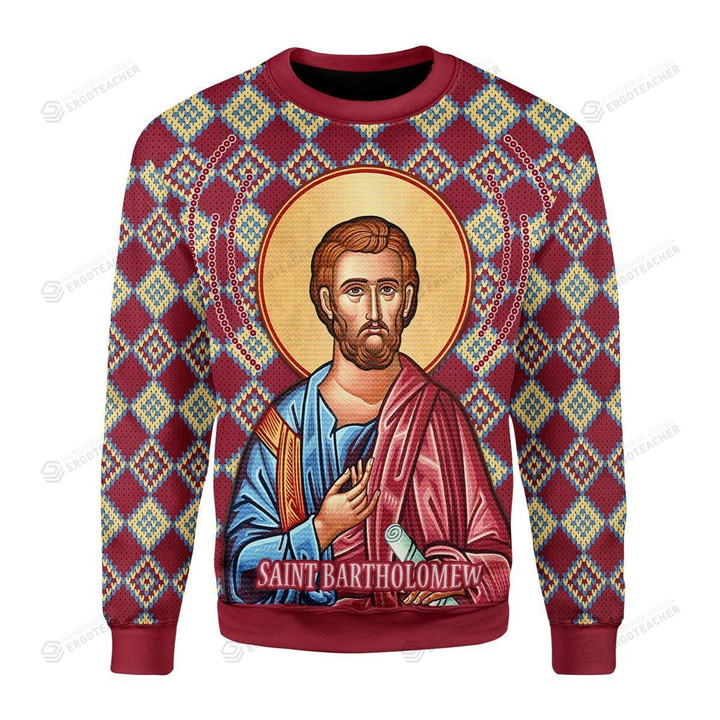Bartholomew The Apostle Ugly Christmas Sweater, All Over Print Sweatshirt