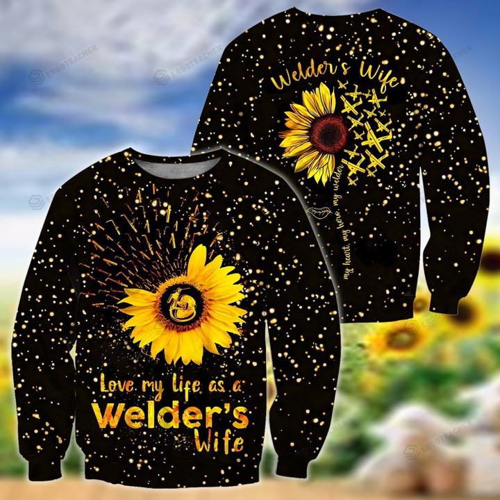 Welder Wife Sunflower Ugly Christmas Sweater, All Over Print Sweatshirt