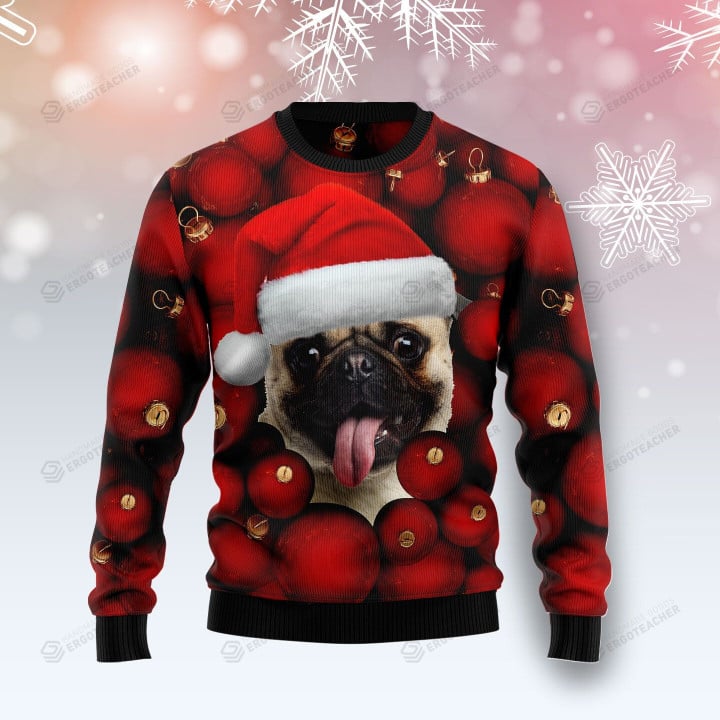 Pug Ornament Ugly Christmas Sweater
