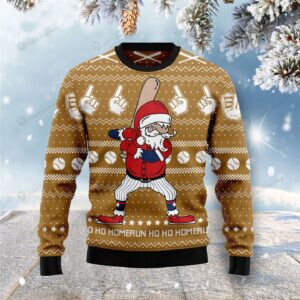 Baseball Ho Ho Homerun Ugly Christmas Sweater, All Over Print Sweatshirt