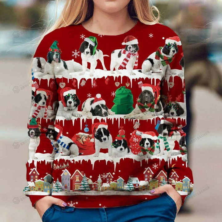 Landseer Ugly Christmas Sweater, All Over Print Sweatshirt