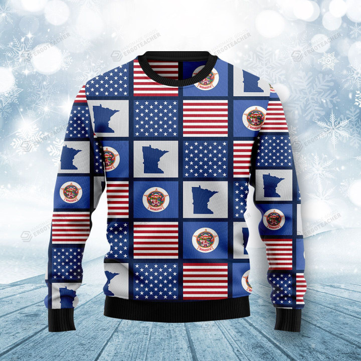 Amazing Minnesota H Ugly Christmas Sweater, All Over Print Sweatshirt