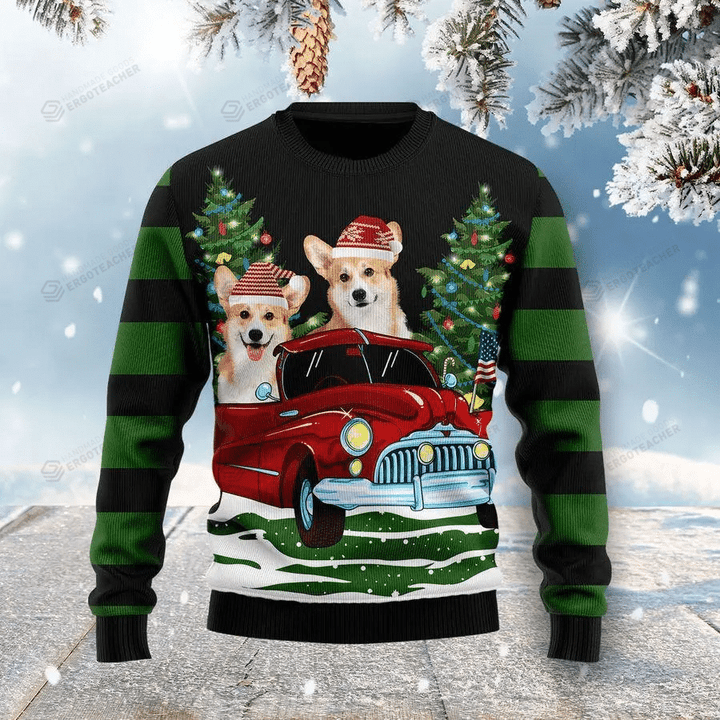 Pembroke Welsh Corgi Dog Ugly Christmas Sweater, All Over Print Sweatshirt