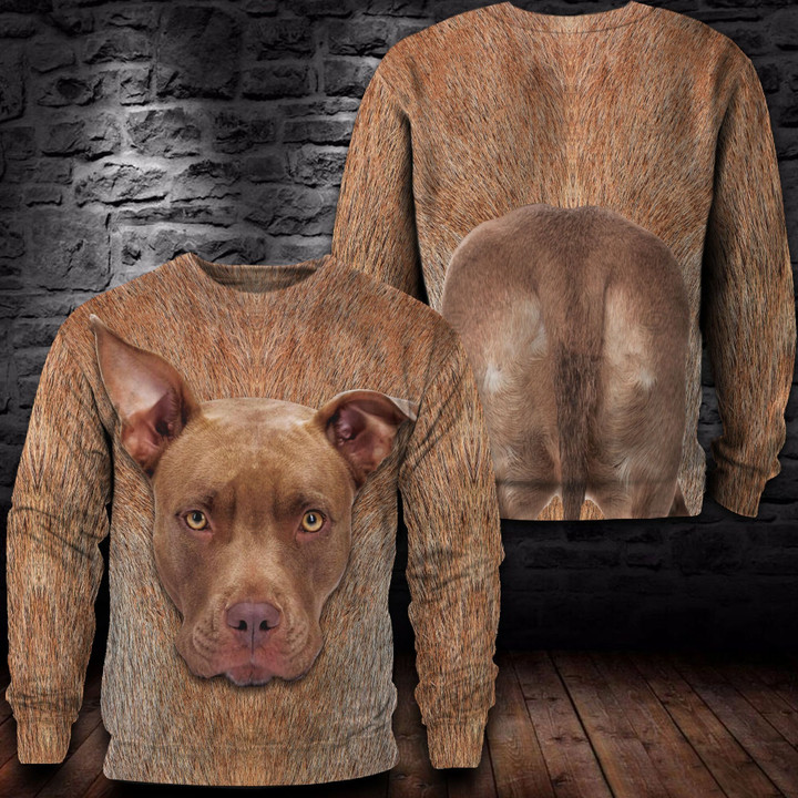 Pitbull Ugly Christmas Sweater, All Over Print Sweatshirt