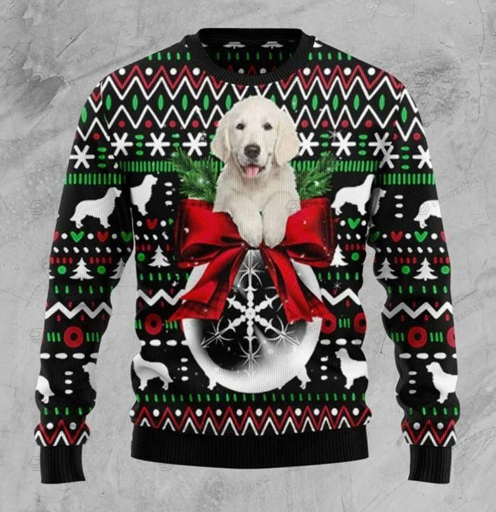 Golden Retriever Dog Xmas Ball Ugly Christmas Sweater