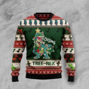 Christmas Tree Rex Ugly Christmas Sweater, All Over Print Sweatshirt