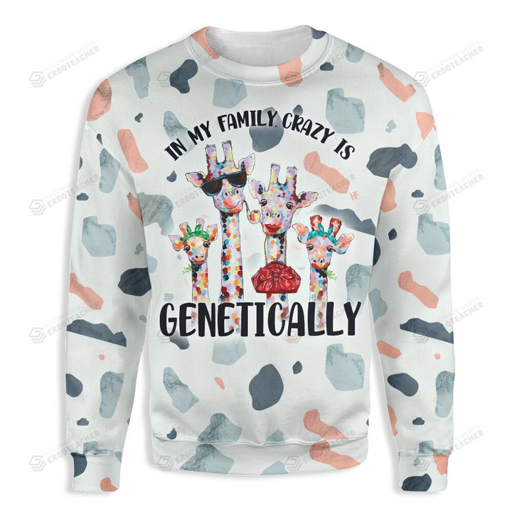Crazy Girrafe Family Ugly Christmas Sweater, All Over Print Sweatshirt