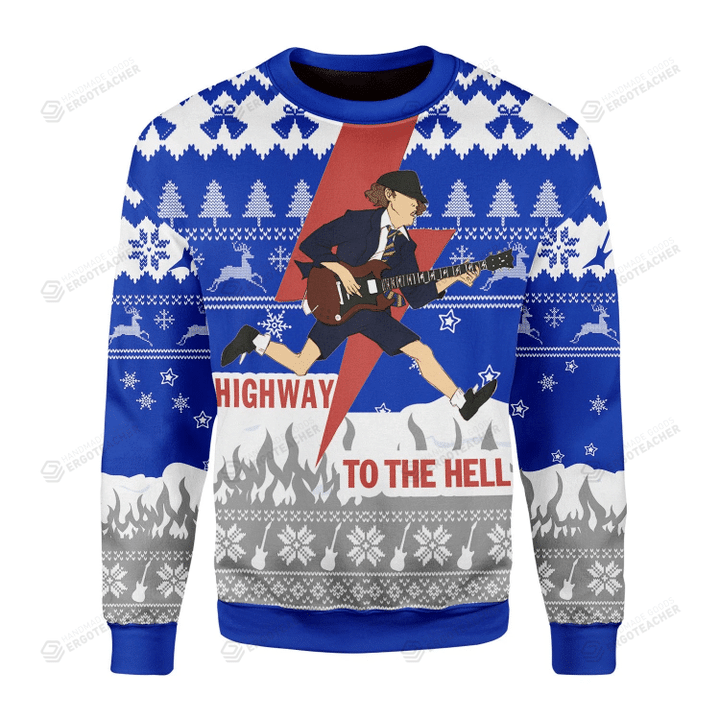Highway To The Hell Ugly Christmas Sweater, All Over Print Sweatshirt