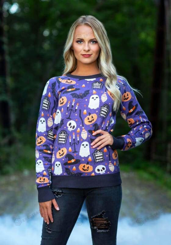 Halloween Mischief Adult Halloween Ugly Christmas Sweater, All Over Print Sweatshirt