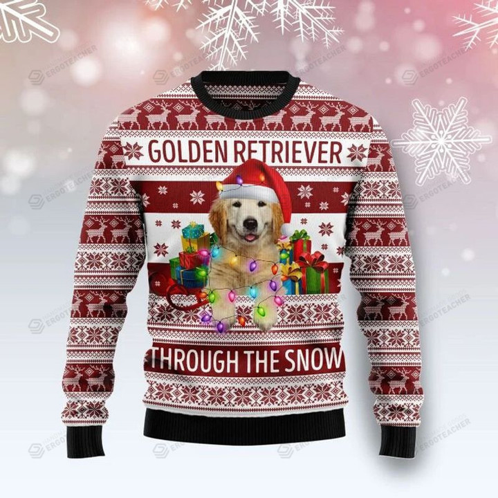 Golden Retriever Dog Christmas Ugly Christmas Sweater, All Over Print Sweatshirt